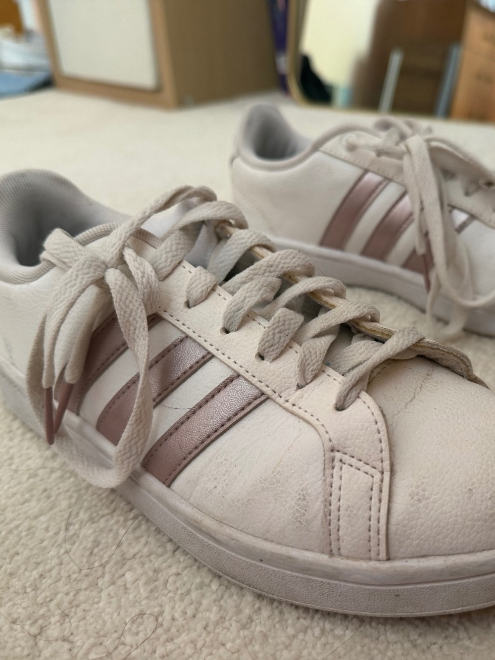 Adidas Rose Gold Women's Grand Court Sneakers, Size 8.5